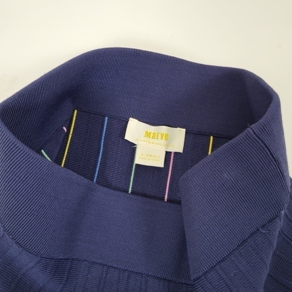 Anthropologie Maeve rainbow pleated contrast skirt aline full circle - Picture 8 of 11